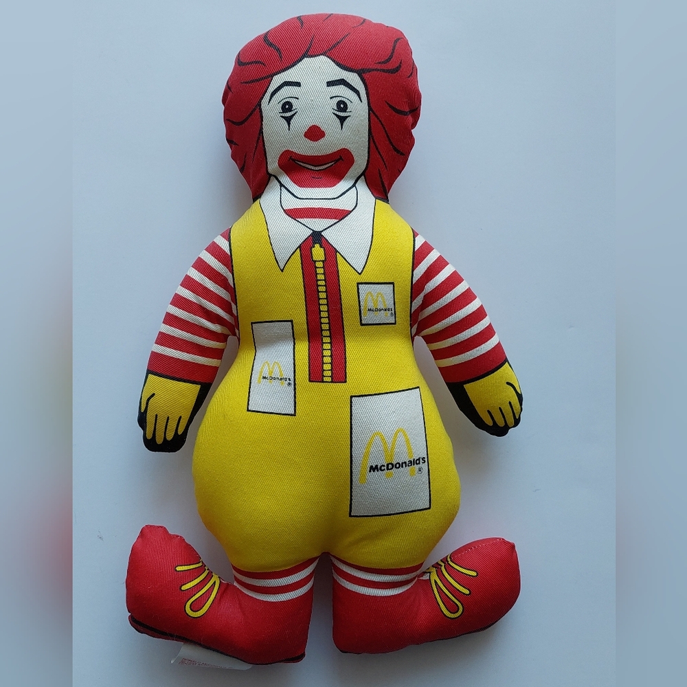 Vintage 1984 Ronald McDonald Plush Doll McDonald's Stuffed Toy 12"